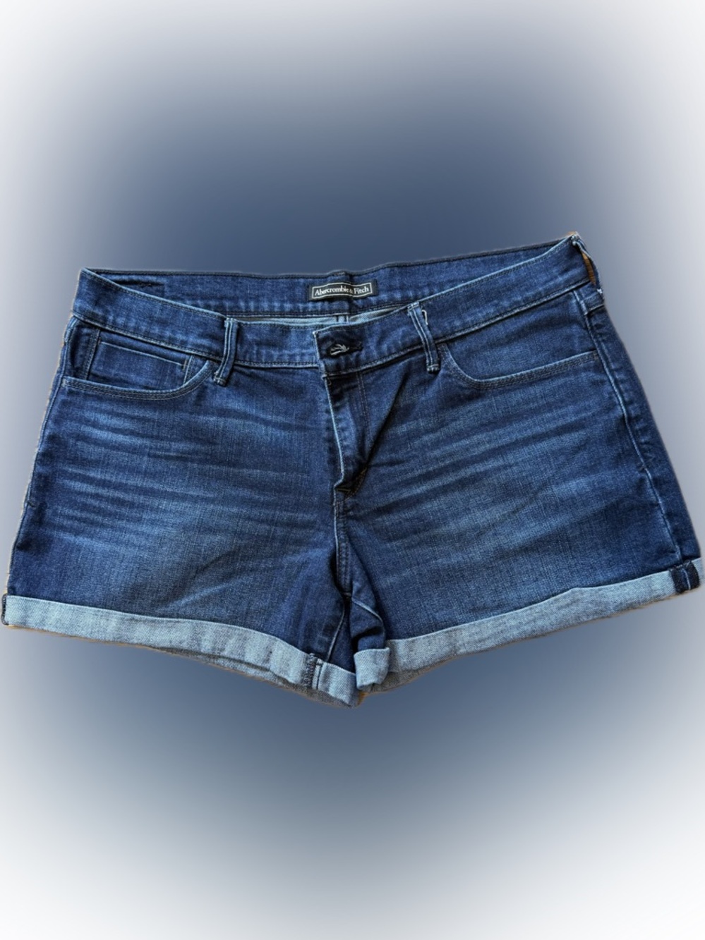 Abercrombie & Fitch Blue Rolled Hem Denim Shorts Size 30